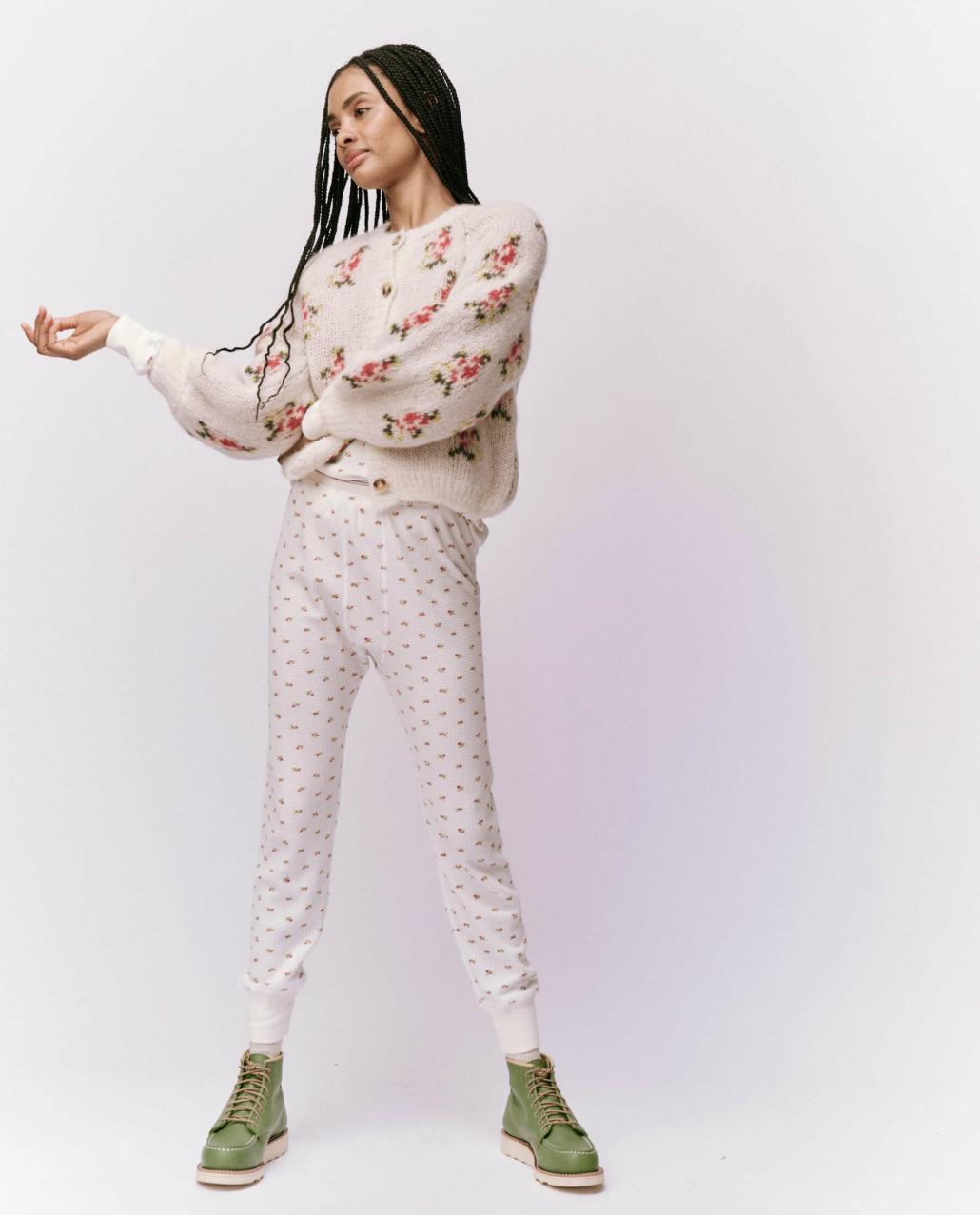 The Great. Sweaters | The Carousel Cardigan. White Heirloom Rose - Women