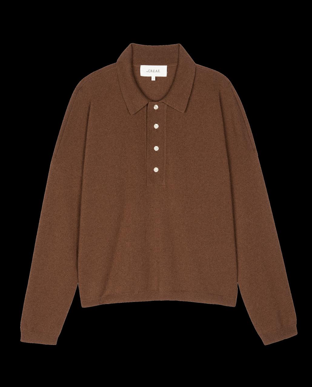 The Great. Sweaters | The Cashmere Polo Sweater. Santal - Women