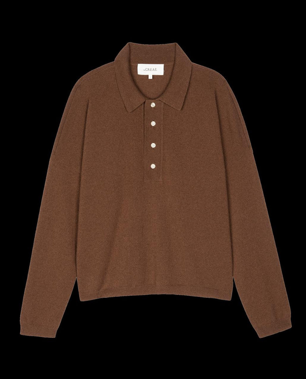 The Great. Sweaters | The Cashmere Polo Sweater. Santal - Women