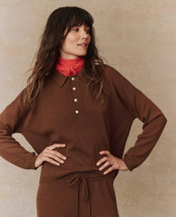 The Great. Sweaters | The Cashmere Polo Sweater. Santal - Women