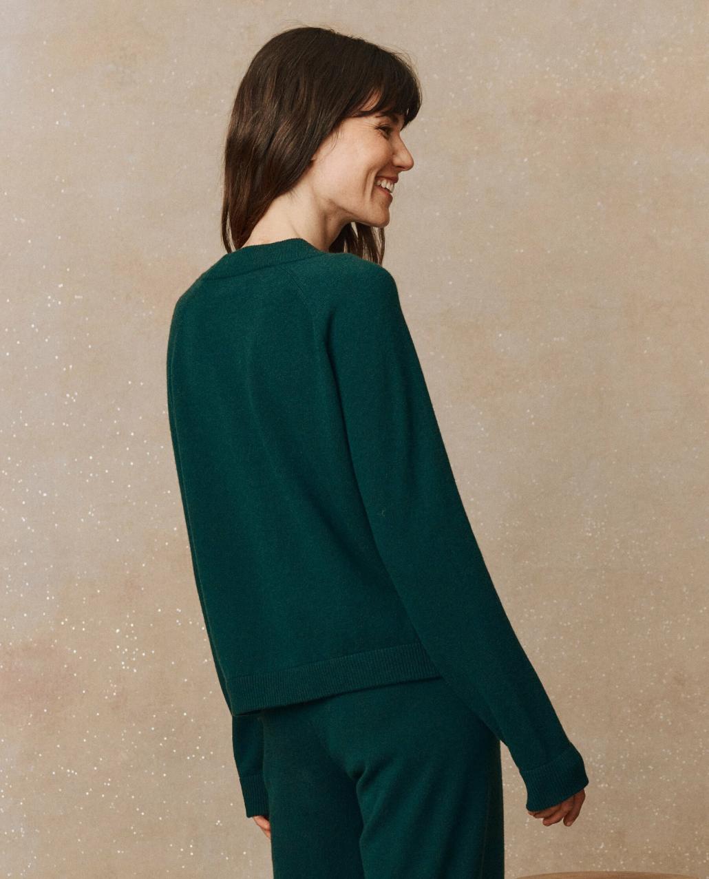 The Great. Sweaters | The Cashmere Varsity Cardigan. Alpine - Women