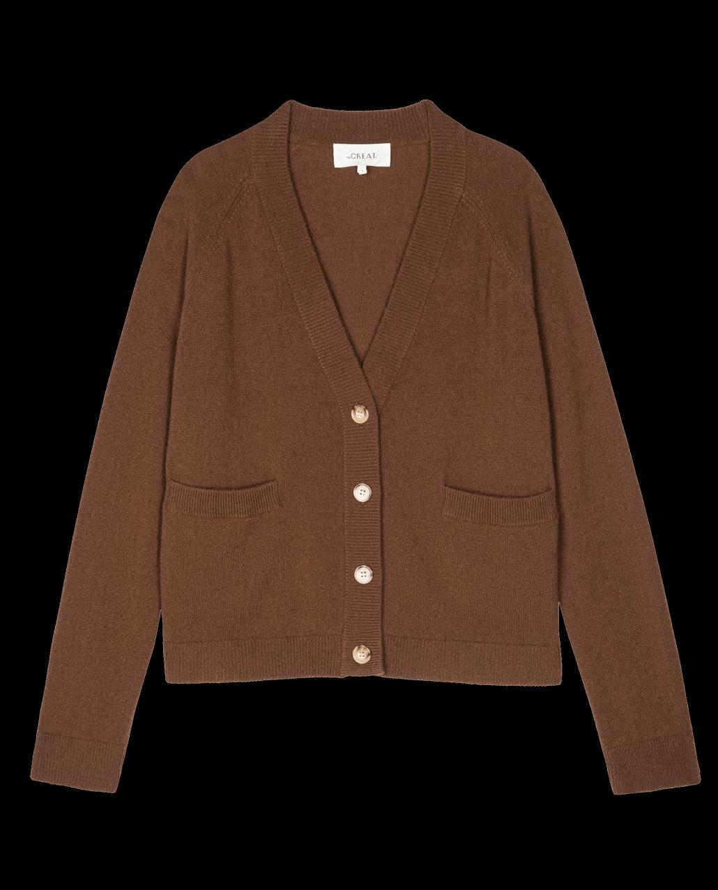 The Great. Sweaters | The Cashmere Varsity Cardigan. Santal - Women
