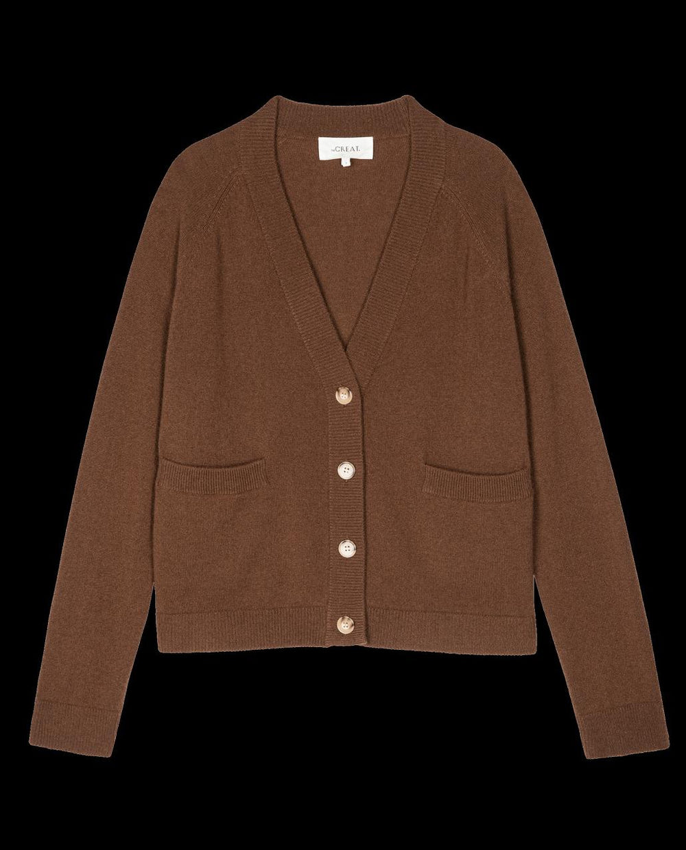 The Great. Sweaters | The Cashmere Varsity Cardigan. Santal - Women