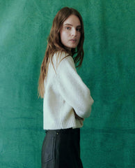 The Great. Sweaters | The Crochet Collar Pullover. Soft White With Cherry - Women