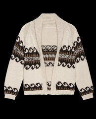 The Great. Sweaters | The Greek Key Lodge Cardigan. Cream With Driftwood - Women