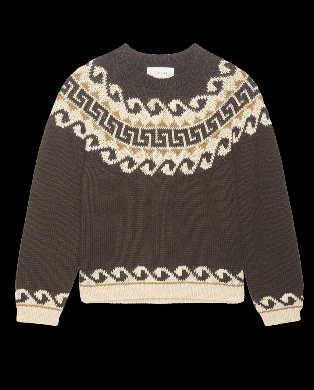 The Great. Sweaters | The Greek Key Pullover. Driftwood - Women