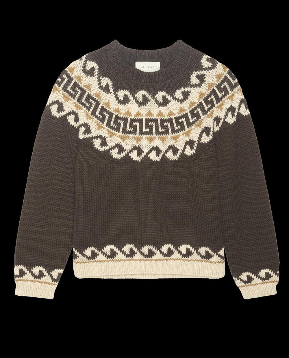 The Great. Sweaters | The Greek Key Pullover. Driftwood - Women