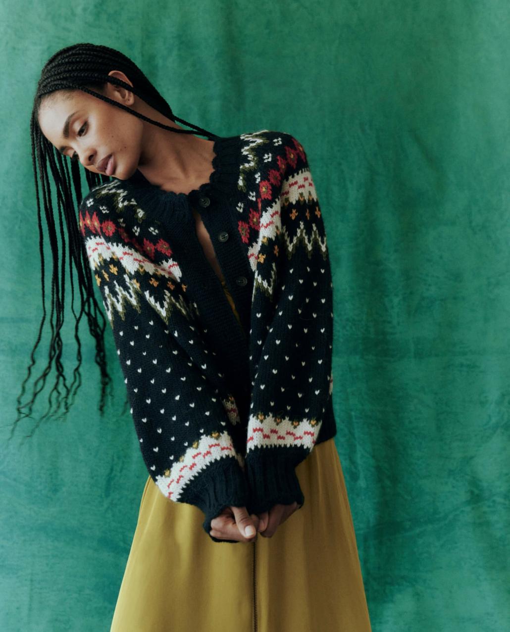 The Great. Sweaters | The Ice Rink Cardigan. Festive Fair Isle - Women