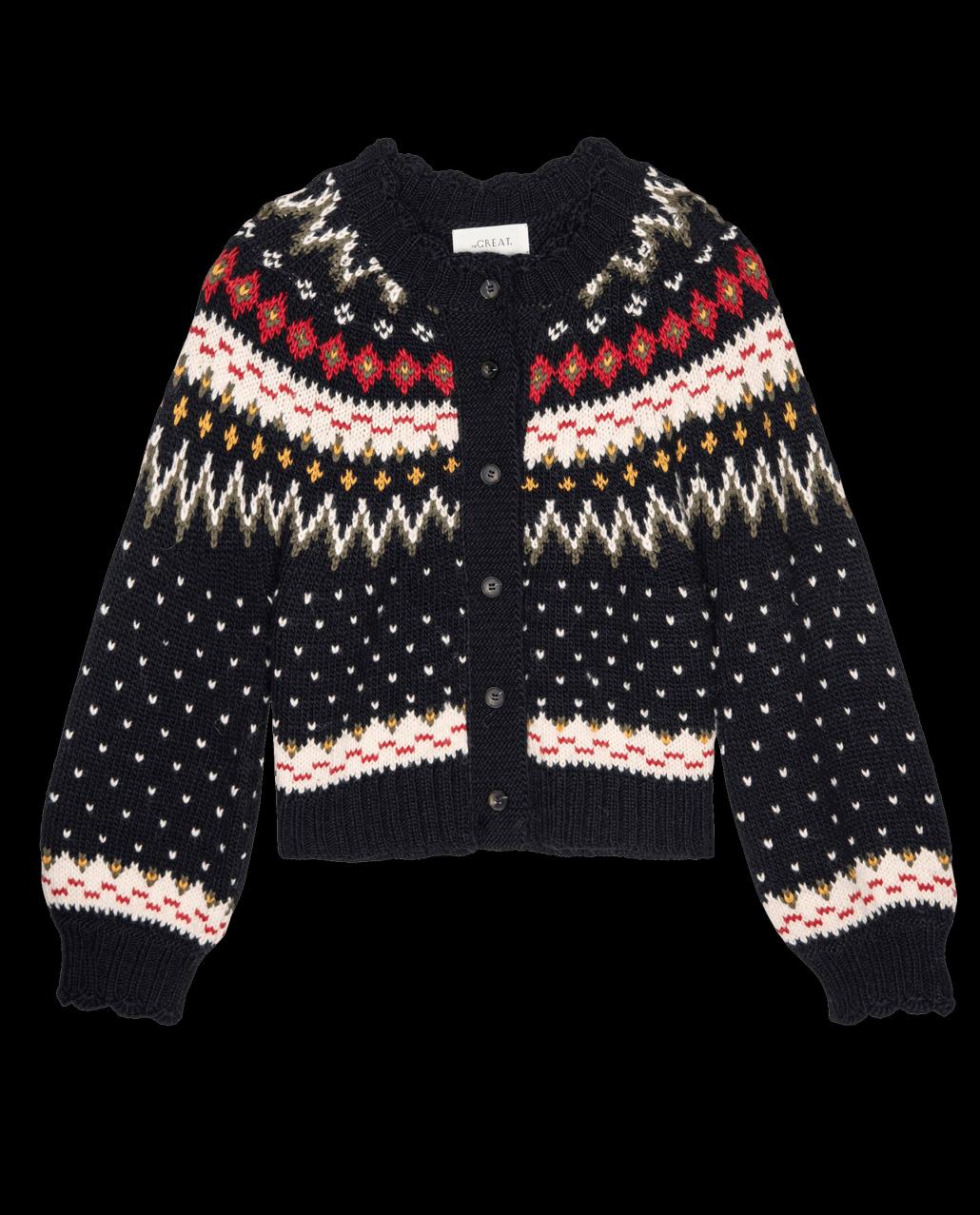 The Great. Sweaters | The Ice Rink Cardigan. Festive Fair Isle - Women
