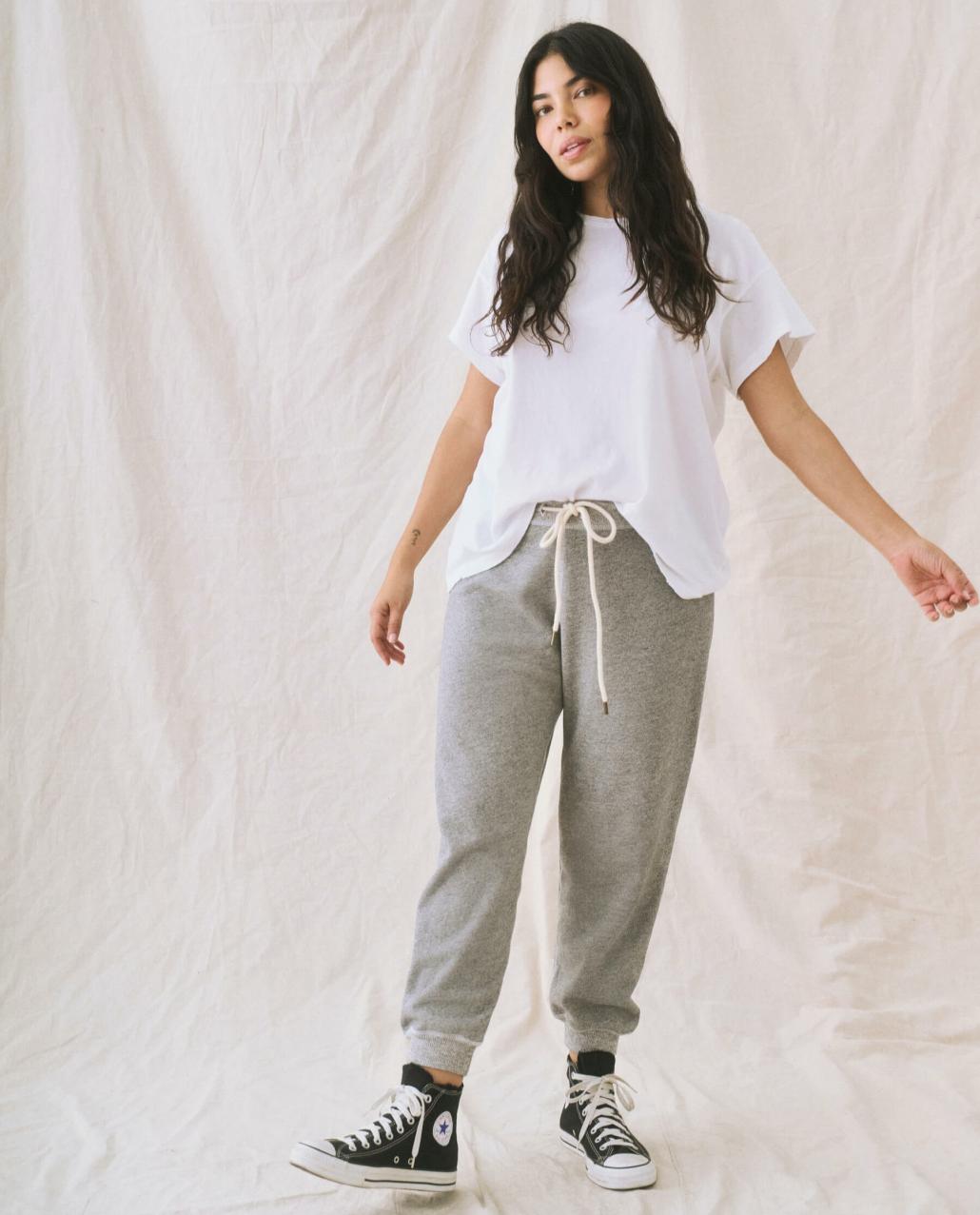 The Great. Sweatpants | The Cropped Sweatpant. Varsity Grey - Women