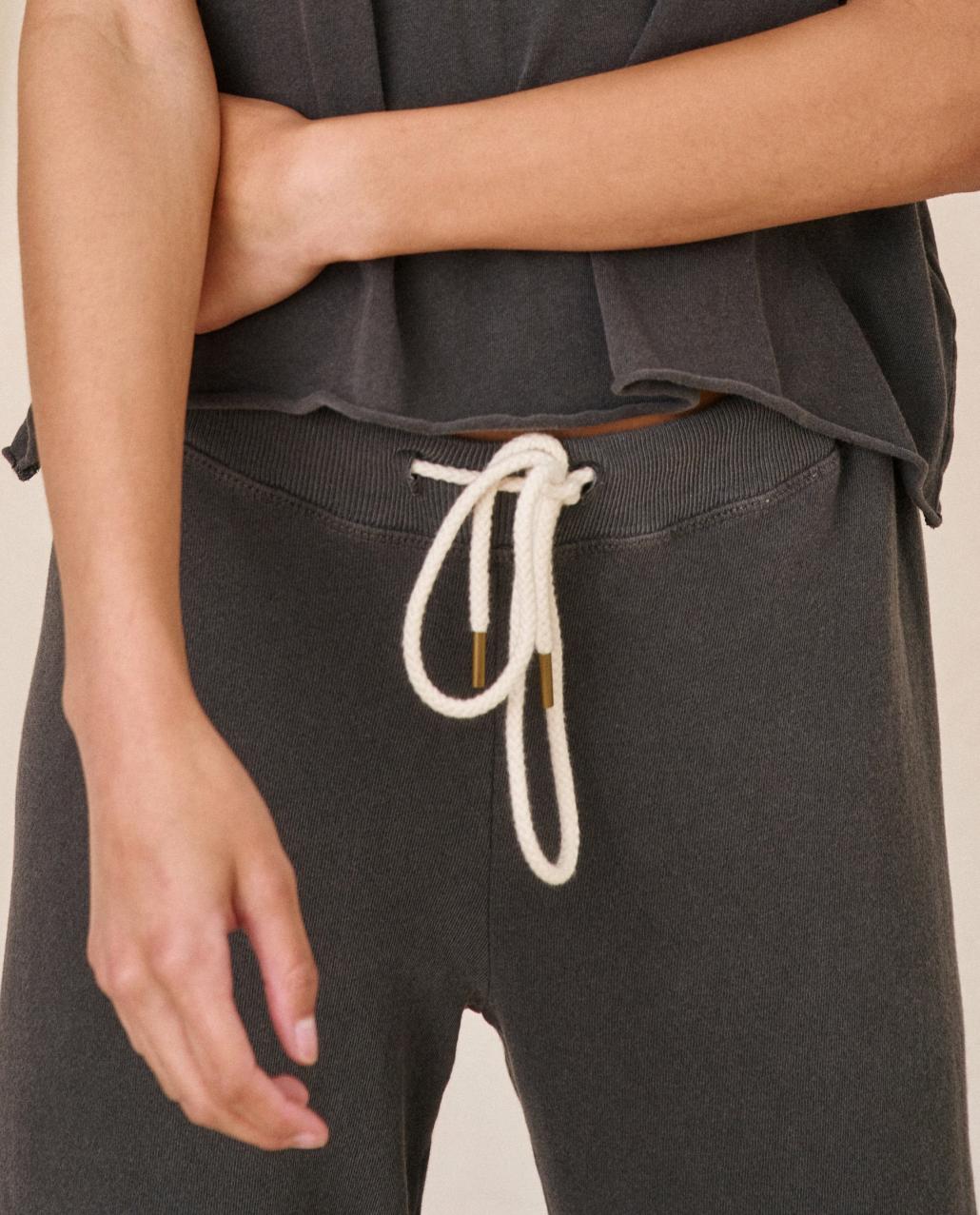 The Great. Sweatpants | The Cropped Sweatpant. Washed Black - Women