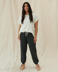 The Great. Sweatpants | The Cropped Sweatpant. Washed Black - Women