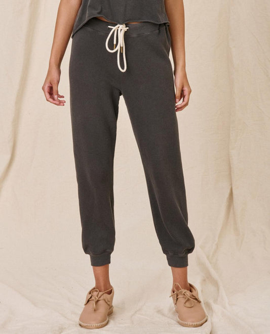 The Great. Sweatpants | The Cropped Sweatpant. Washed Black - Women