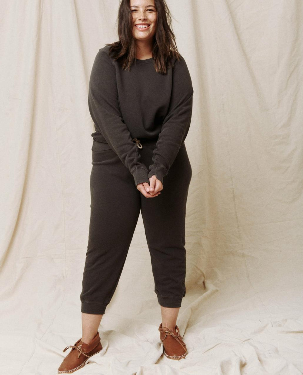The Great. Sweatpants | The Cropped Sweatpant. Washed Black - Women