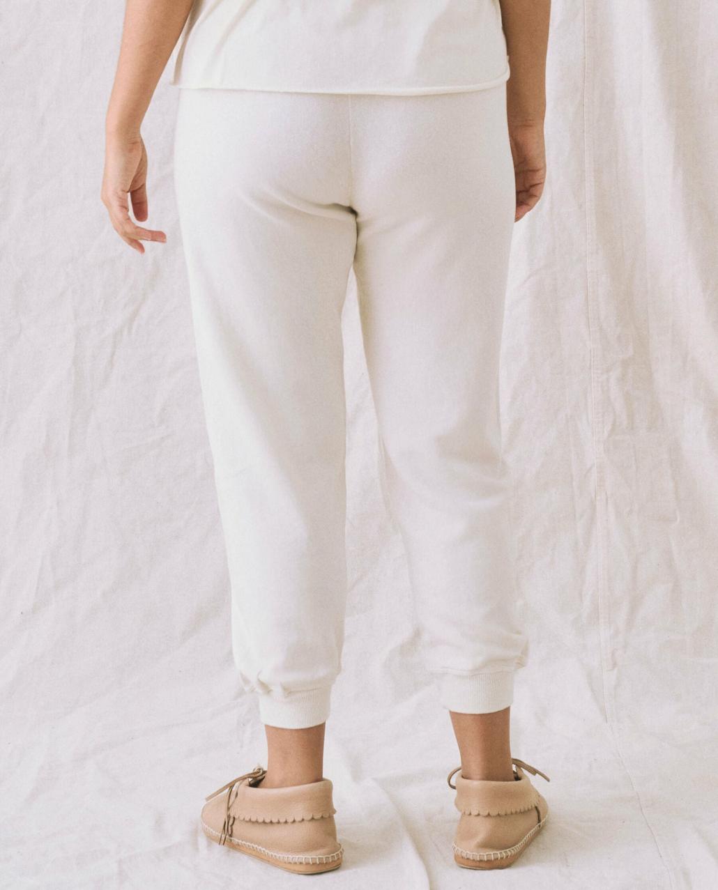 The Great. Sweatpants | The Cropped Sweatpant. Washed White - Women