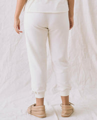 The Great. Sweatpants | The Cropped Sweatpant. Washed White - Women