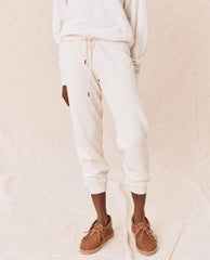 The Great. Sweatpants | The Cropped Sweatpant. Washed White - Women
