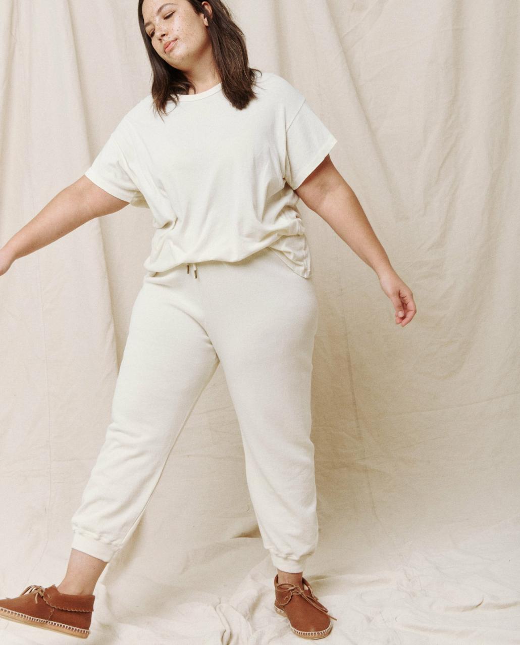 The Great. Sweatpants | The Cropped Sweatpant. Washed White - Women
