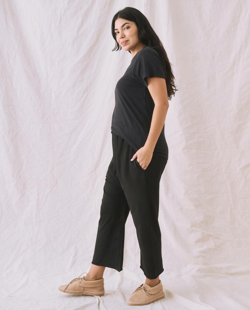 The Great. Sweatpants | The Jersey Crop. Almost Black - Women