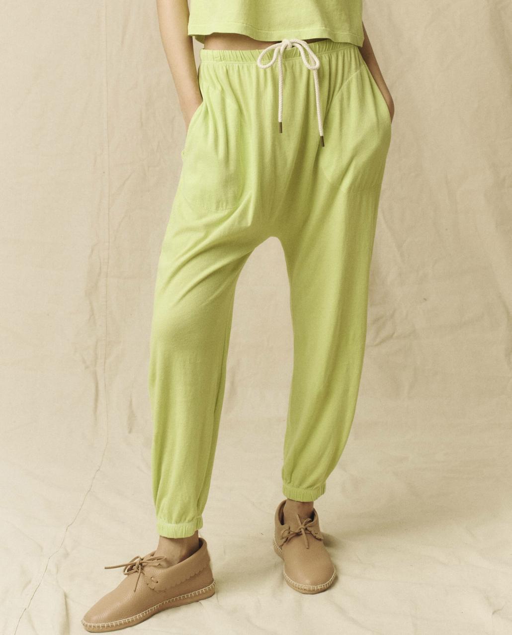 The Great. Sweatpants | The Jersey Jogger Pant. Lime Zest - Women