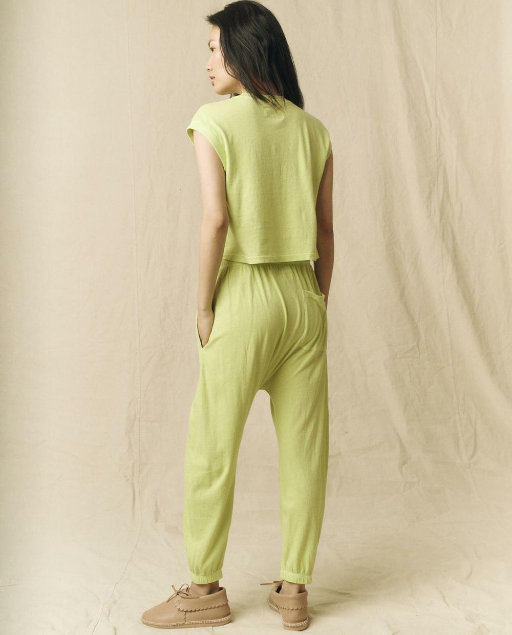 The Great. Sweatpants | The Jersey Jogger Pant. Lime Zest - Women