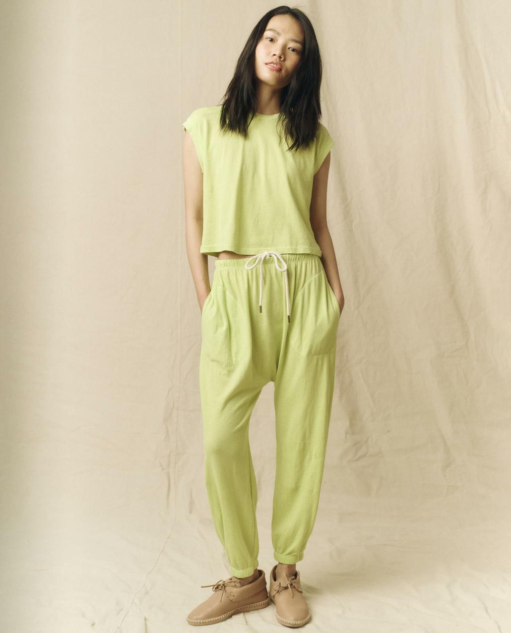 The Great. Sweatpants | The Jersey Jogger Pant. Lime Zest - Women