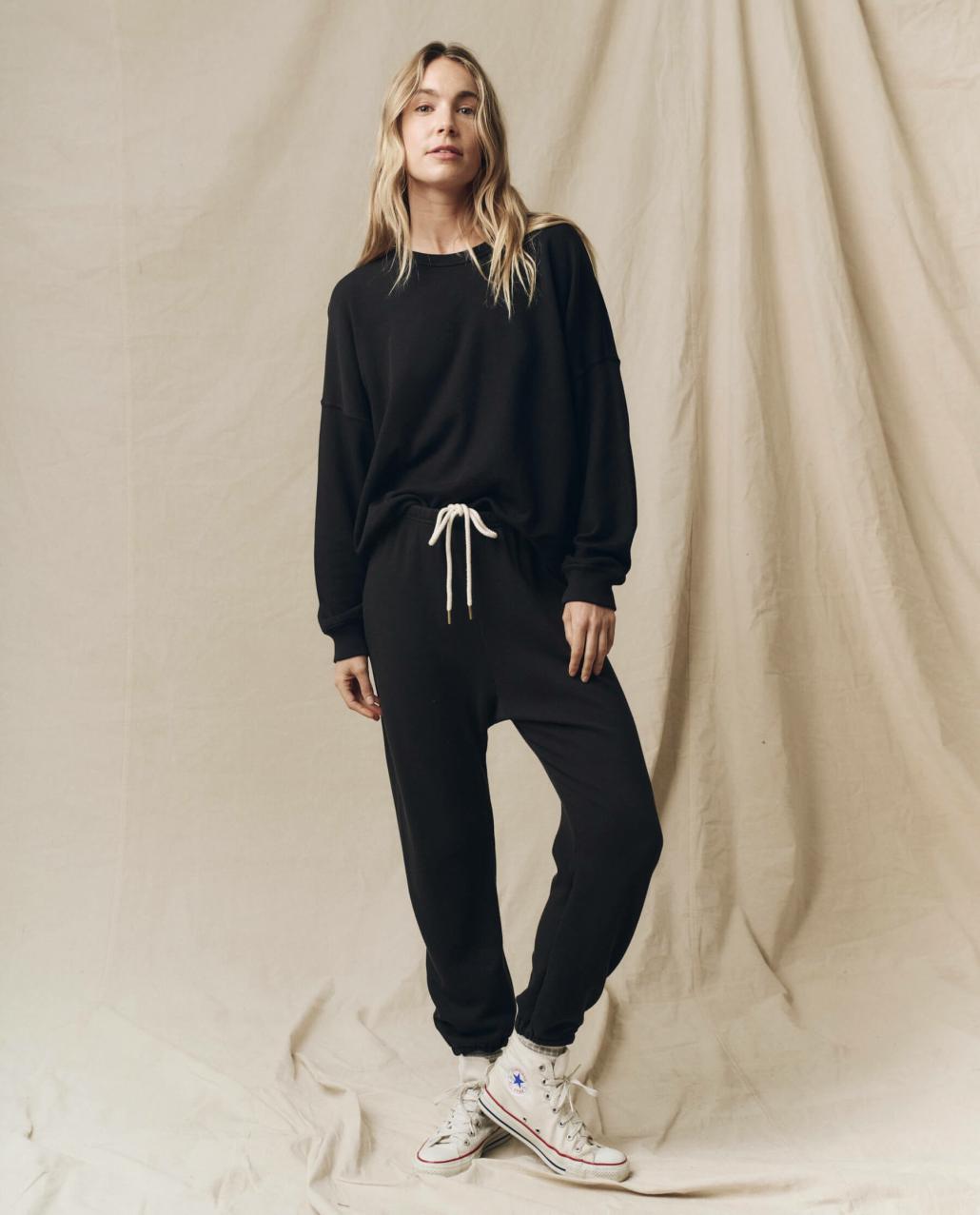 The Great. Sweatpants | The Stadium Sweatpant. Solid Almost Black - Women