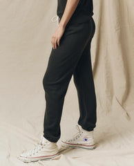 The Great. Sweatpants | The Stadium Sweatpant. Solid Washed Black - Women