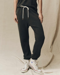 The Great. Sweatpants | The Stadium Sweatpant. Solid Washed Black - Women