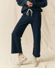 The Great. Sweatpants | The Wide Leg Cropped Sweatpant. True Navy - Women