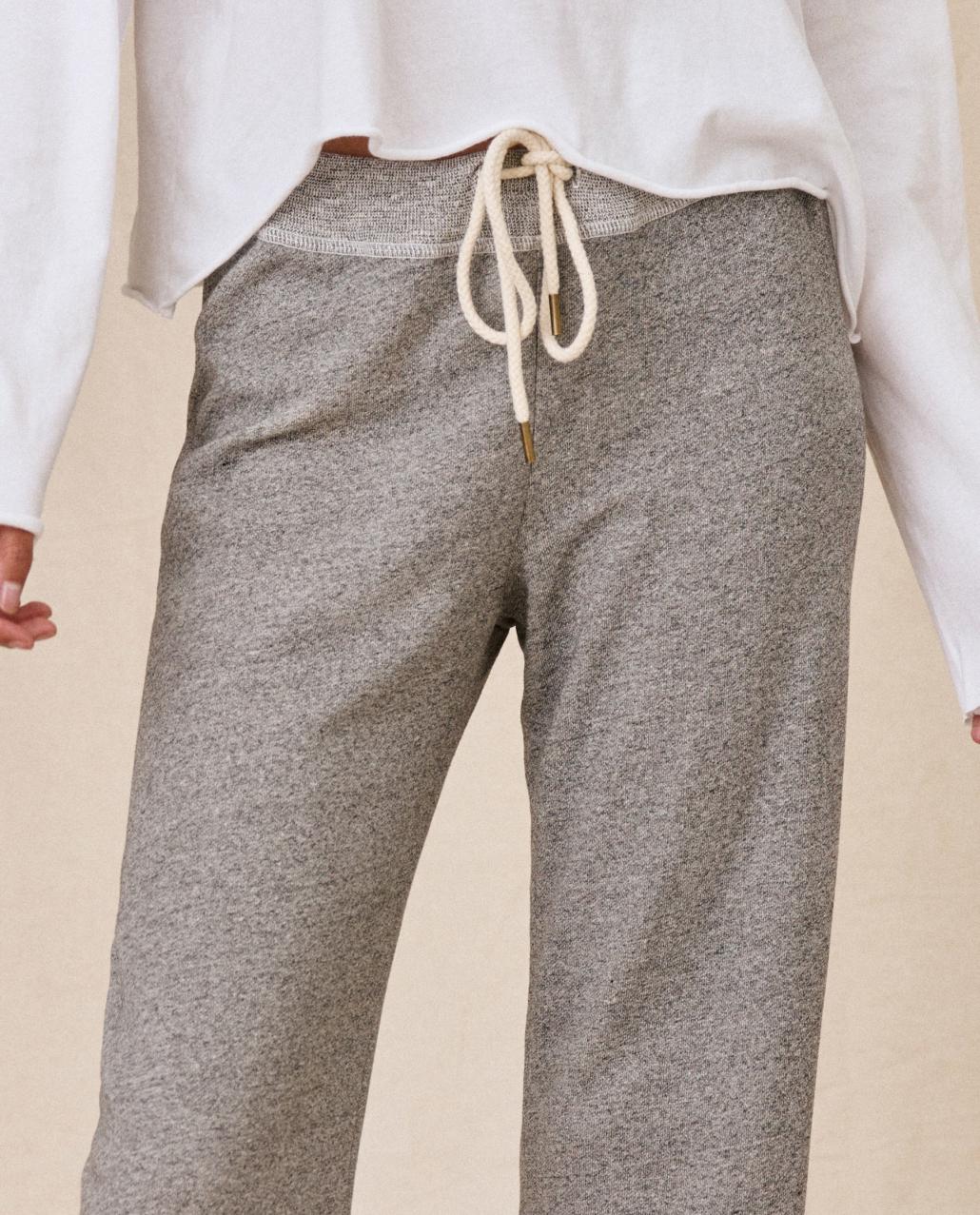 The Great. Sweatpants | The Wide Leg Cropped Sweatpant. Varsity Grey - Women