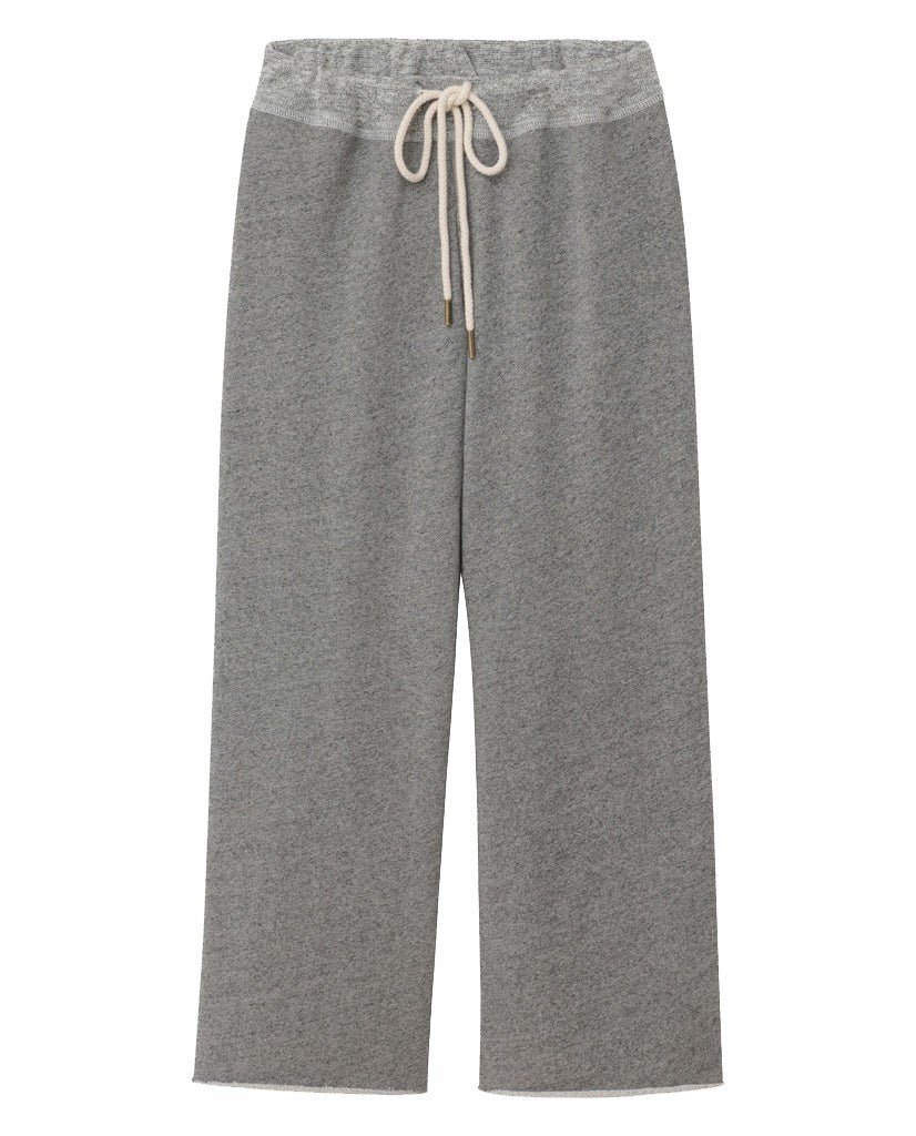 The Great. Sweatpants | The Wide Leg Cropped Sweatpant. Varsity Grey - Women