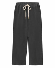 The Great. Sweatpants | The Wide Leg Cropped Sweatpant. Washed Black - Women