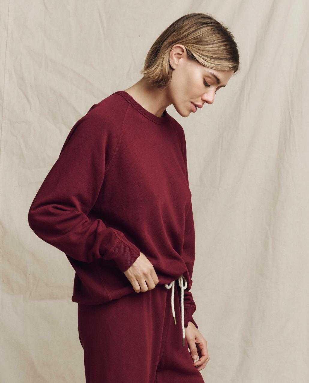 The Great. Sweatshirts | The College Sweatshirt. Solid Plum - Women