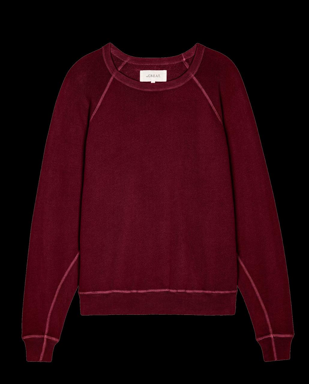 The Great. Sweatshirts | The College Sweatshirt. Solid Plum - Women