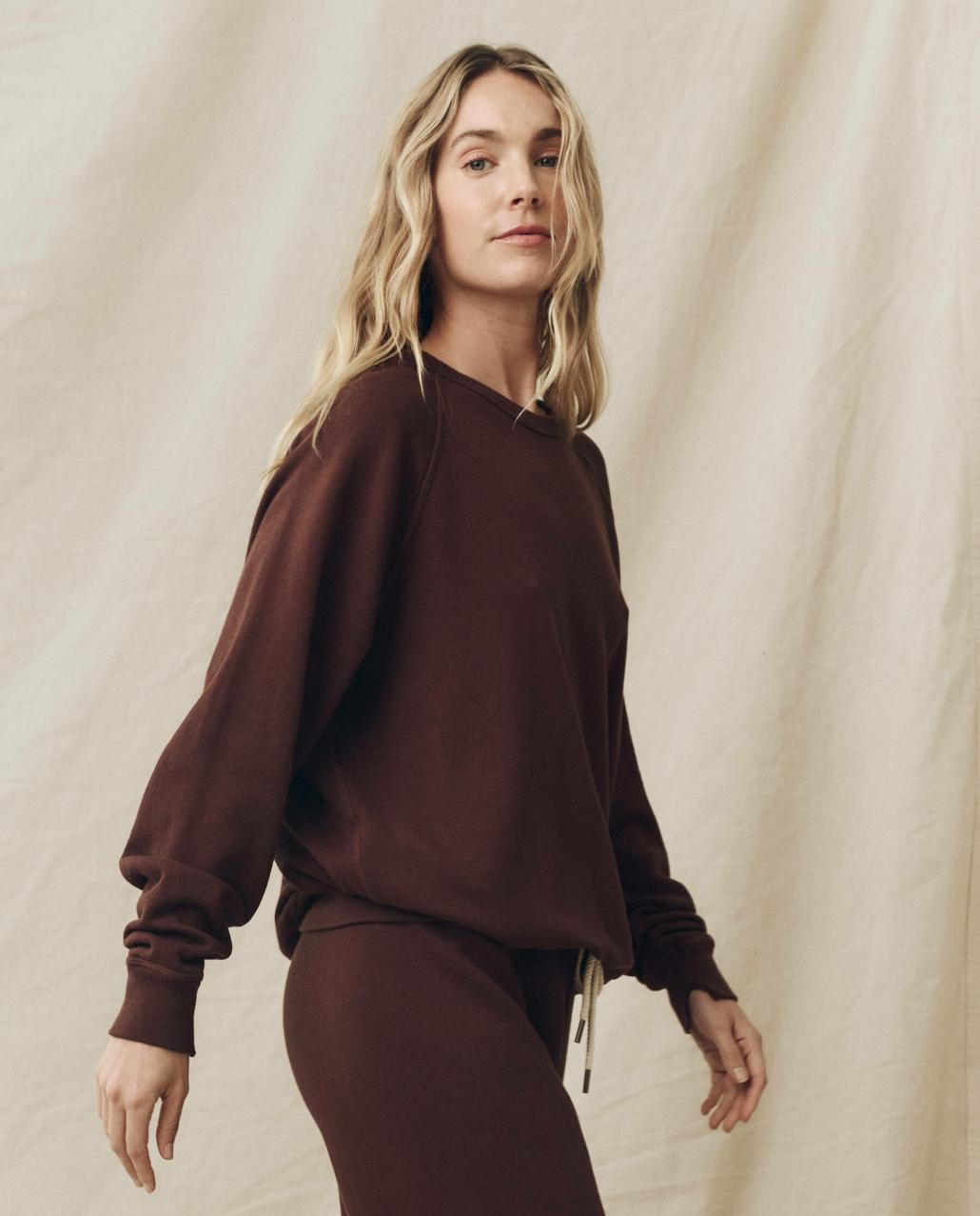 The Great. Sweatshirts | The College Sweatshirt. Solid Toasted Walnut - Women