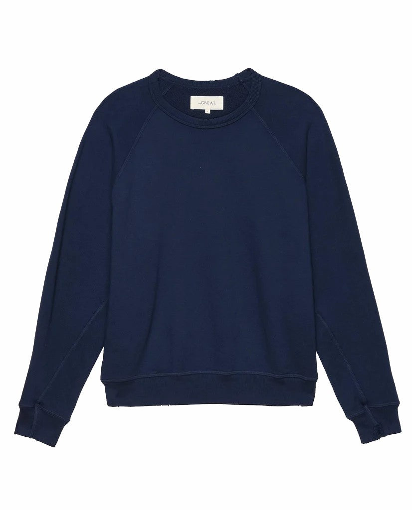 The Great. Sweatshirts | The College Sweatshirt. Solid True Navy - Women