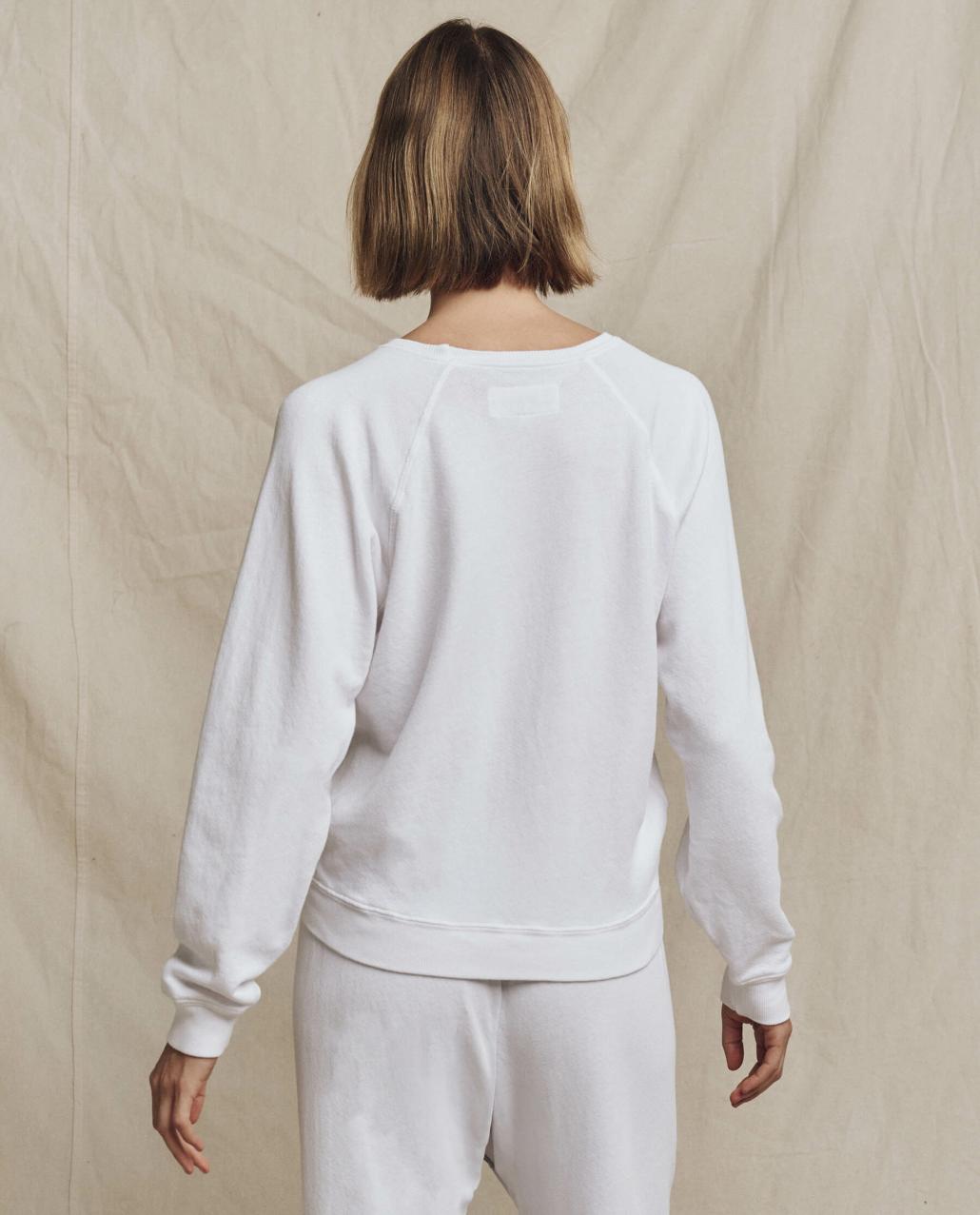 The Great. Sweatshirts | The College Sweatshirt. Solid True White - Women