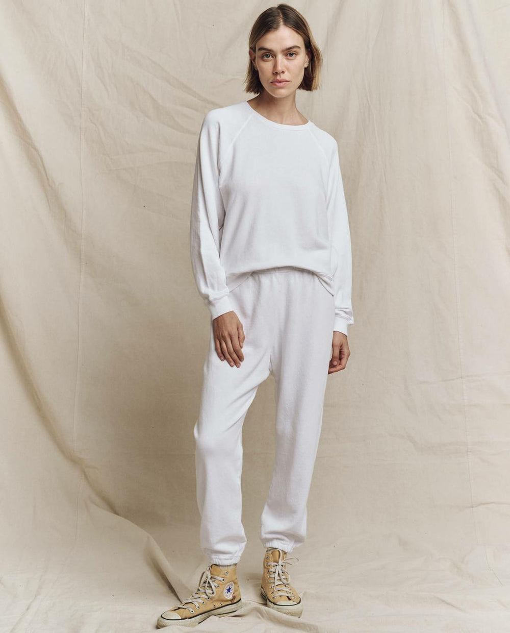 The Great. Sweatshirts | The College Sweatshirt. Solid True White - Women