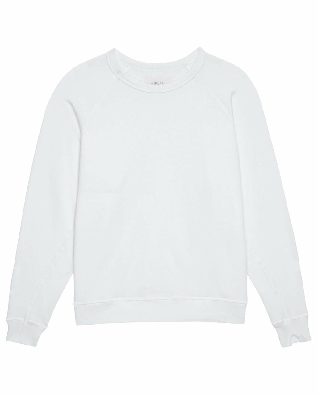 The Great. Sweatshirts | The College Sweatshirt. Solid True White - Women