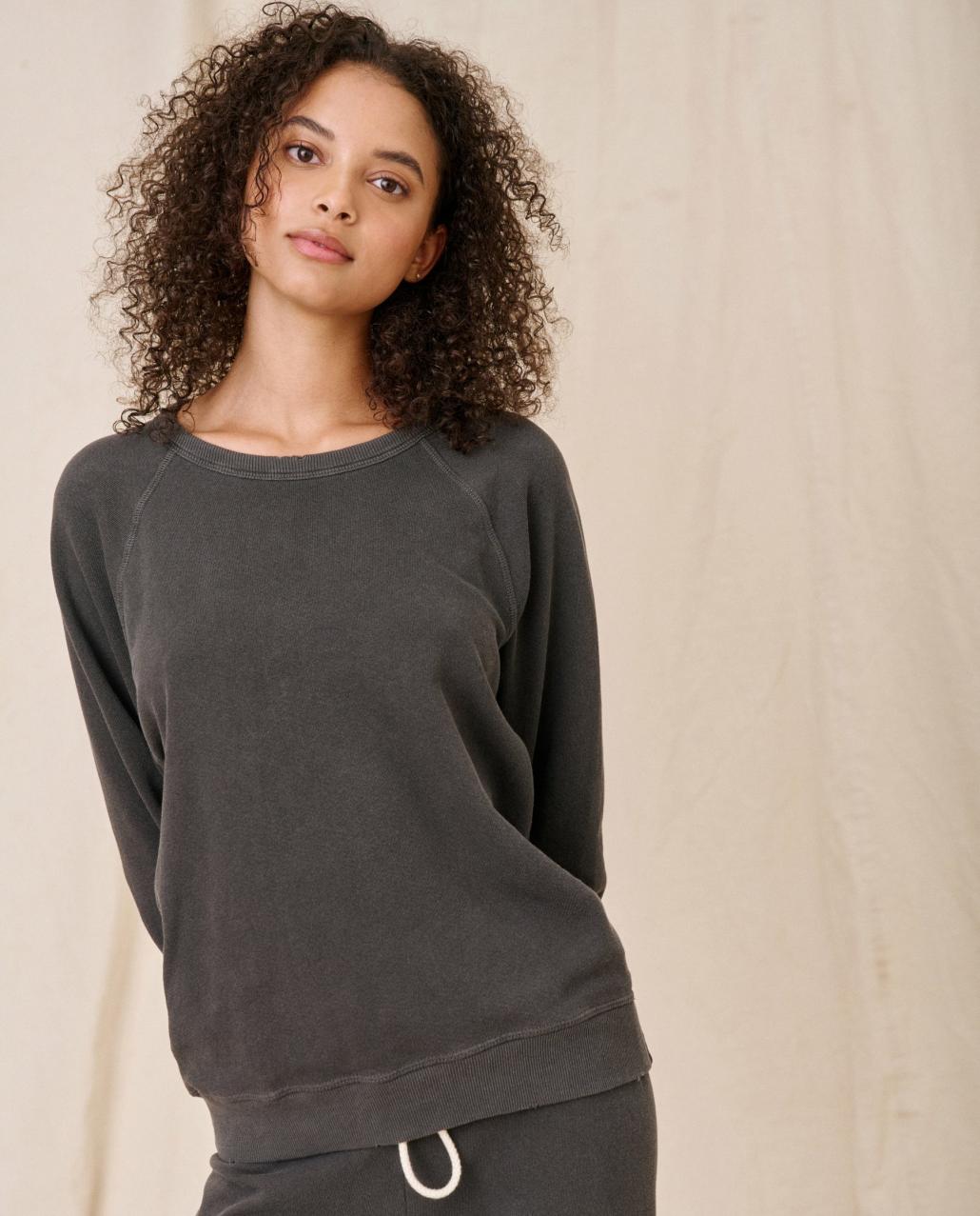 The Great. Sweatshirts | The College Sweatshirt. Washed Black - Women