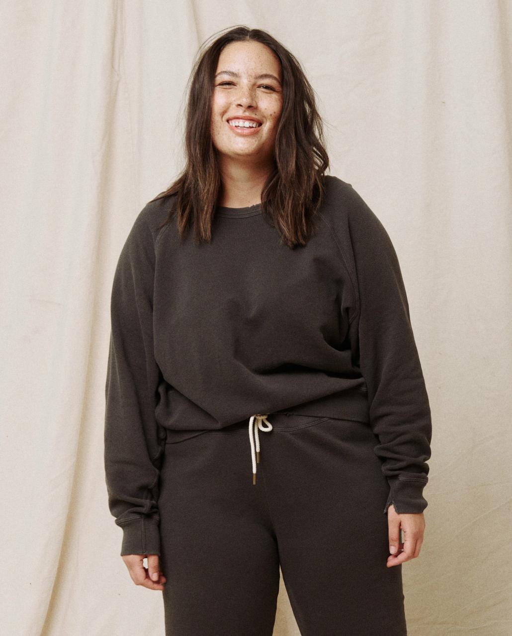 The Great. Sweatshirts | The College Sweatshirt. Washed Black - Women