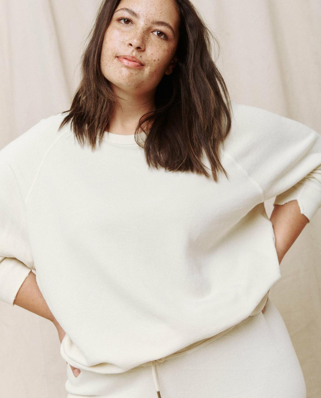 The Great. Sweatshirts | The College Sweatshirt. Washed White - Women