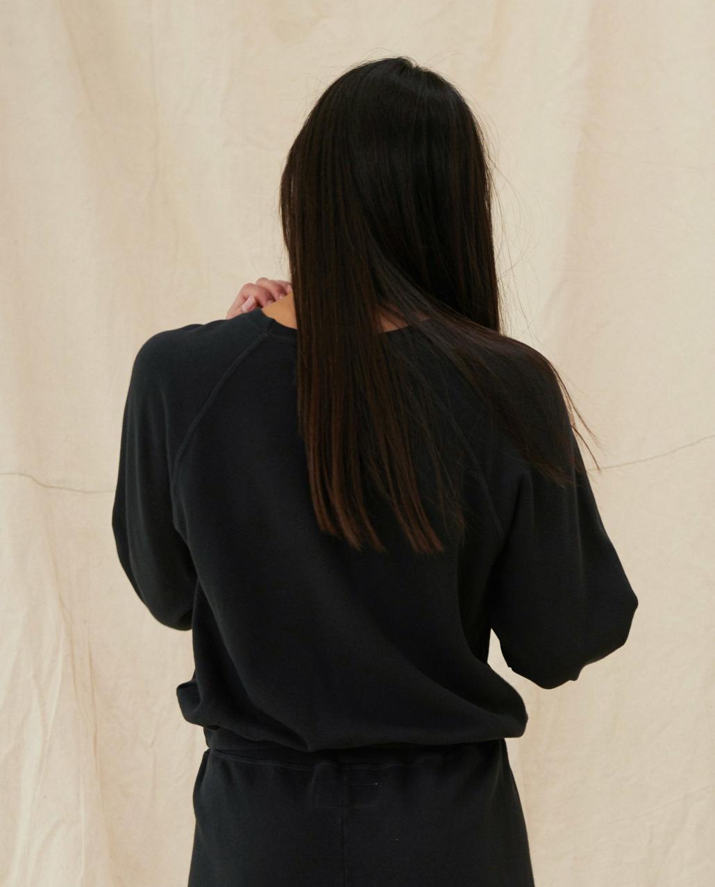 The Great. Sweatshirts | The Shrunken Sweatshirt. Almost Black - Women