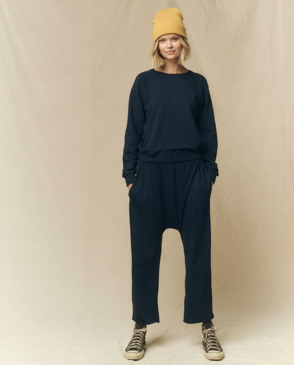 The Great. Sweatshirts | The Shrunken Sweatshirt. Solid True Navy - Women