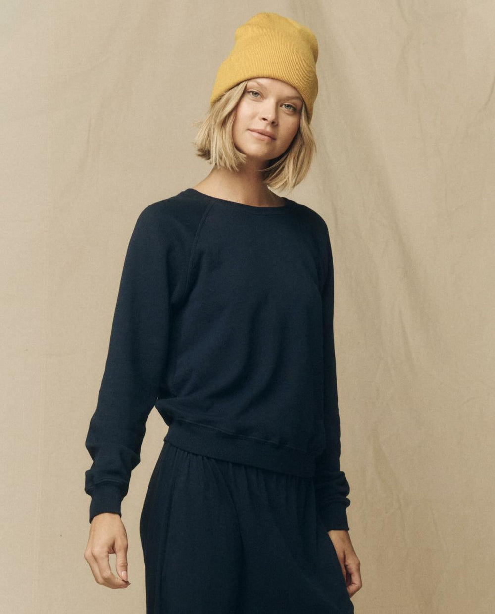 The Great. Sweatshirts | The Shrunken Sweatshirt. Solid True Navy - Women