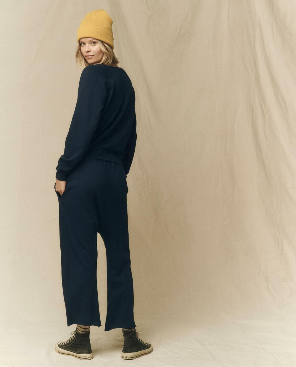 The Great. Sweatshirts | The Shrunken Sweatshirt. Solid True Navy - Women