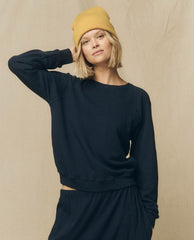 The Great. Sweatshirts | The Shrunken Sweatshirt. Solid True Navy - Women