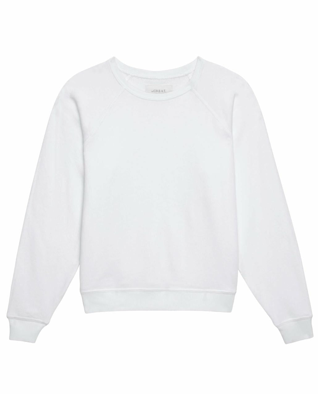 The Great. Sweatshirts | The Shrunken Sweatshirt. Solid True White - Women