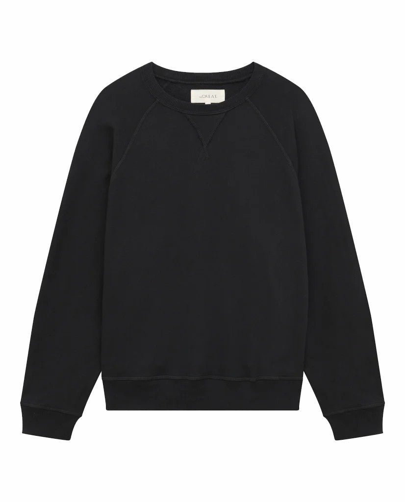 The Great. Sweatshirts | The Slouch Sweatshirt. Solid Almost Black - Women